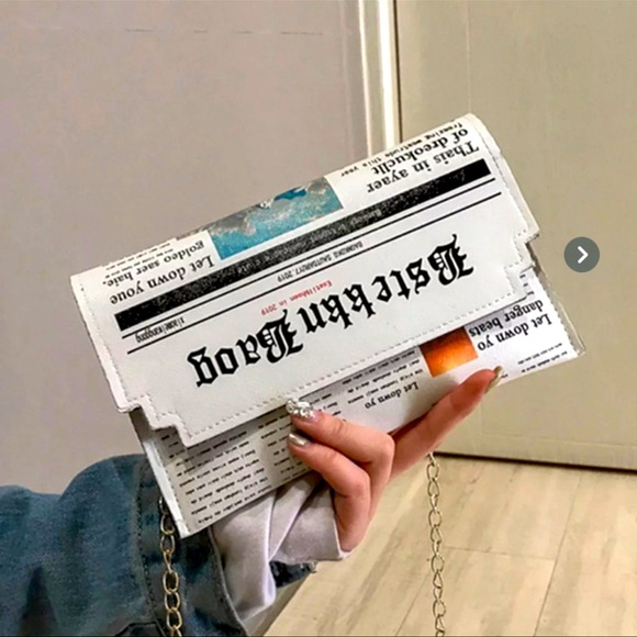 🌷3X HP 🌷 Brand New Envelope Women Newspaper Clutch Chain Purse Crossbody Mes… - Picture 3 of 17